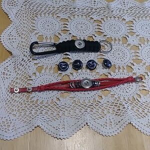 Snap Jewelry Bracelet Plus Keychain with Snap Buttons